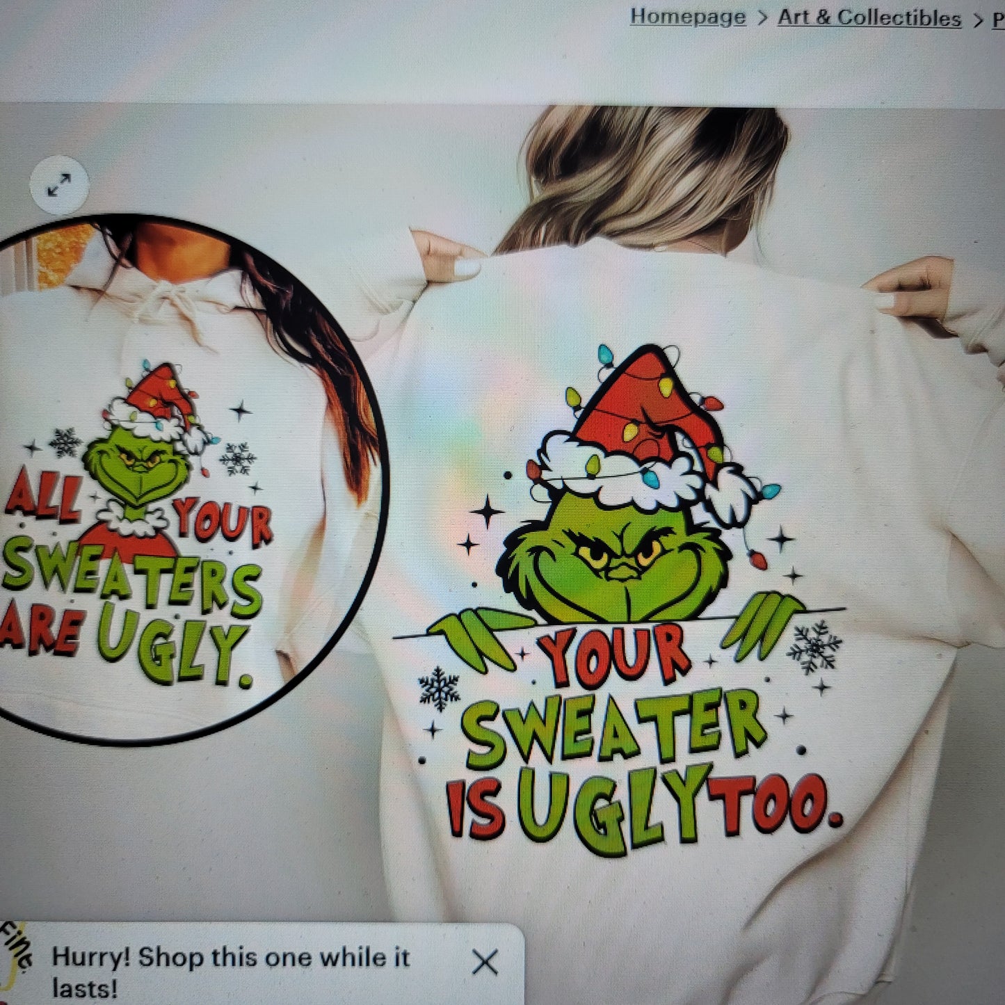 12x12 DTF Grinch Print Front