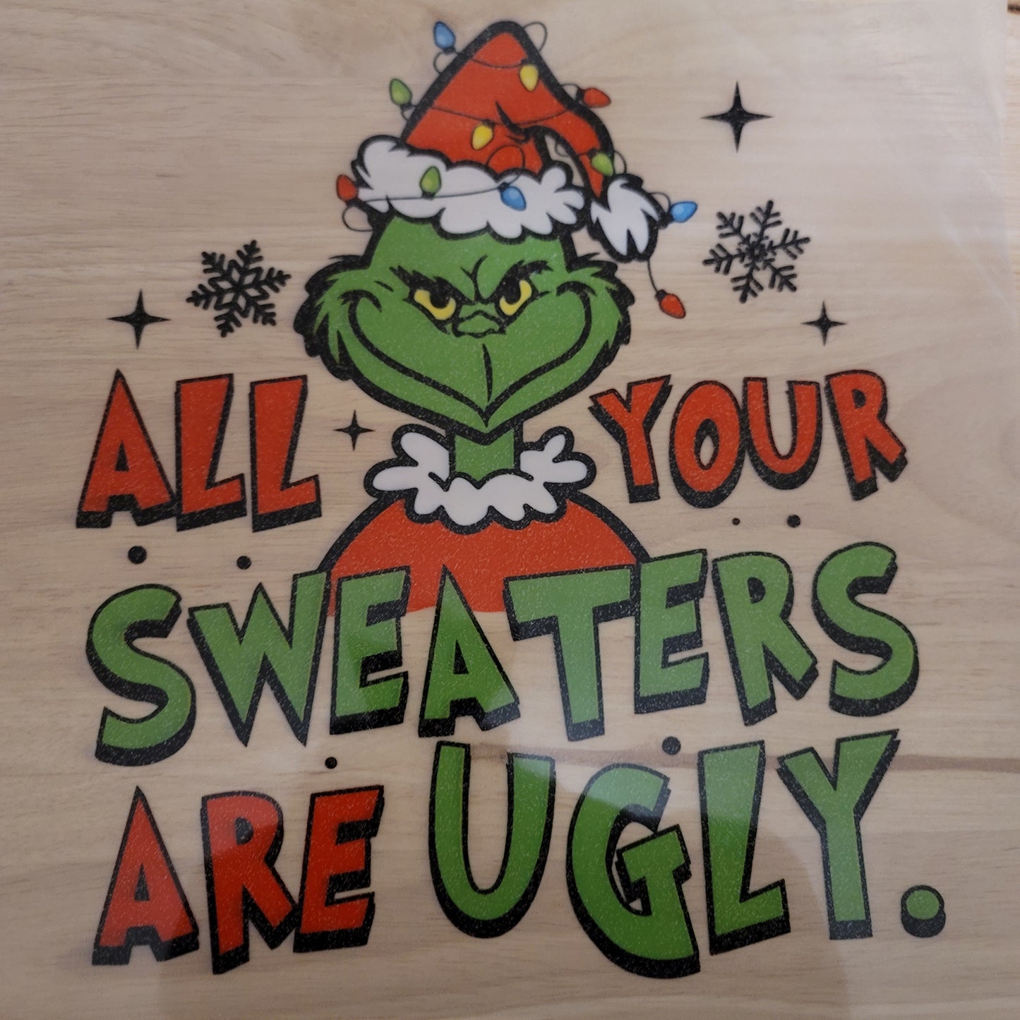 12x12 DTF Grinch Print Front