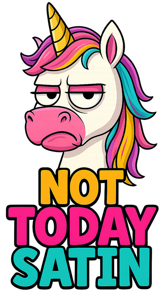 Not Today Satin DTF Transfer Print 7X14inches